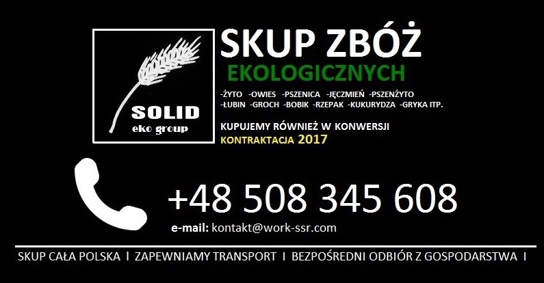 SKUP ZBÓŻ EKOLOGICZNYCH