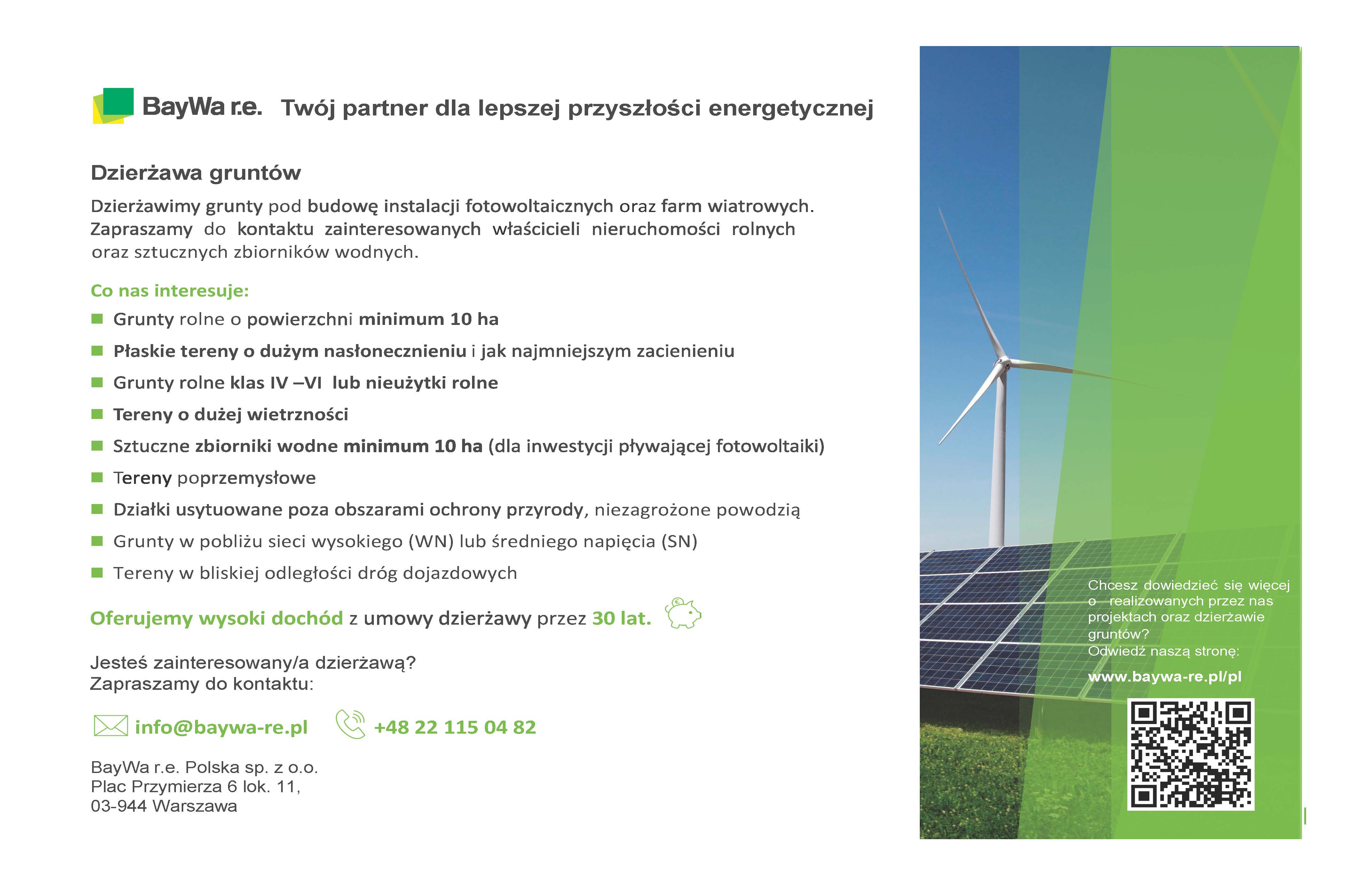 Zarabiaj dzierżawiąc grunty pod farmy PV i wiatrowe!