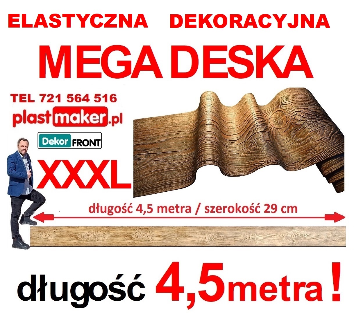 Belki dekoracyjne sufitowe, lamele, maskownice NA WYMIAR drewna faux wood elastyczna deska